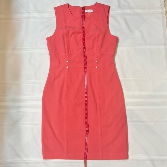 Calvin Klein Sheath Dress Sleeveless Belted‎ Sz 10 EUC - Picture 12 of 14